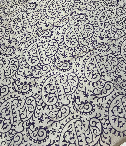 South Mixed Cotton - Mirror Work Embroidery - Purple With Grey  - VVPCM002