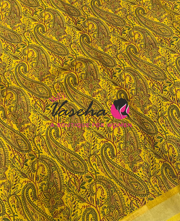 Casual Wear - Fancy Printed Silk  - Yellow Shade - VVFPS001