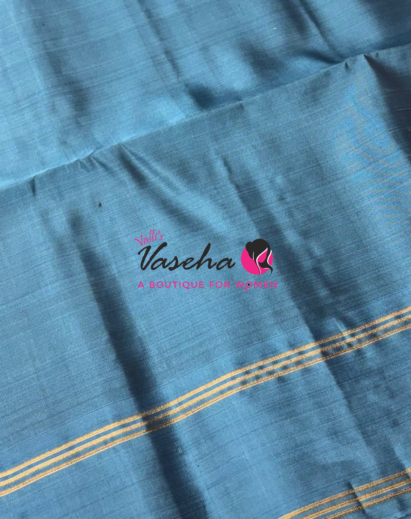Pure Soft Silk Saree - (1.75 Warp) Kolam Design - Shade Of Brown & Green With Blue - VVPSS074