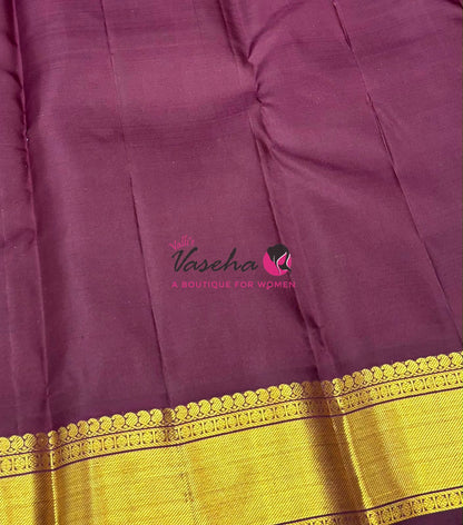 Pure Kanchipuram Silk Saree - Kind Of Onion Pink & Wine Shade  - VVPS057