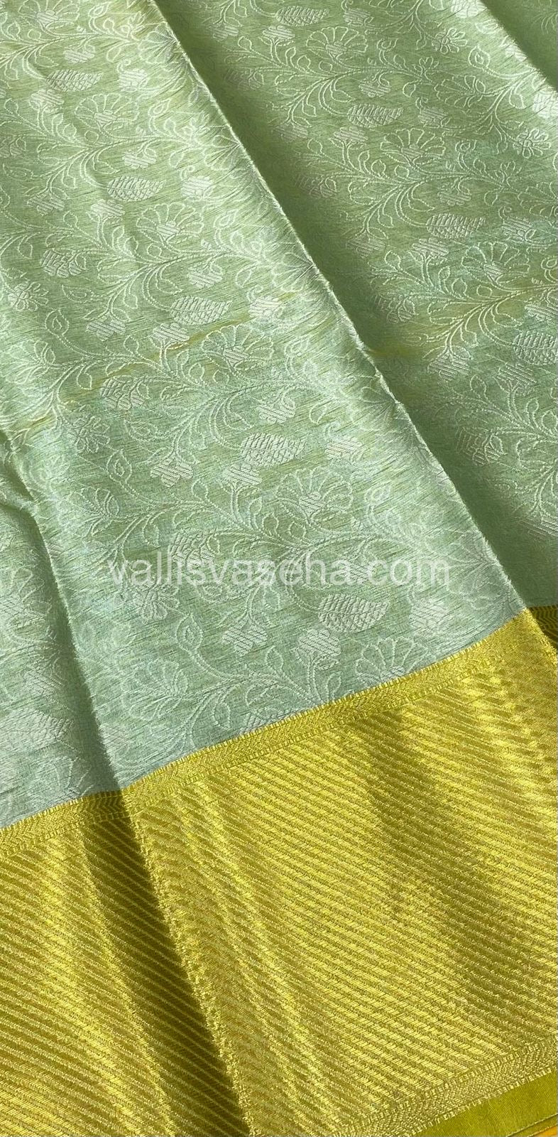 Semi Bridal Tissue Sarees - Pista Green Shade - VVSBT001