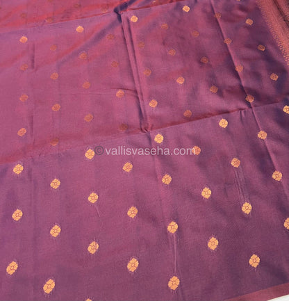 Semi Soft Silk - Border less - Dark Purplish Wine Shade -VVSSS007