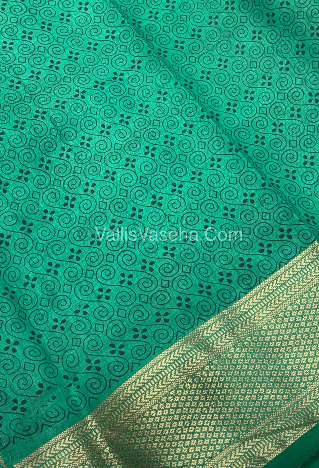 Semi Tussar Silk Saree - Ikkat / Pochampally Design - Ramar Green Shade - VVSTS033