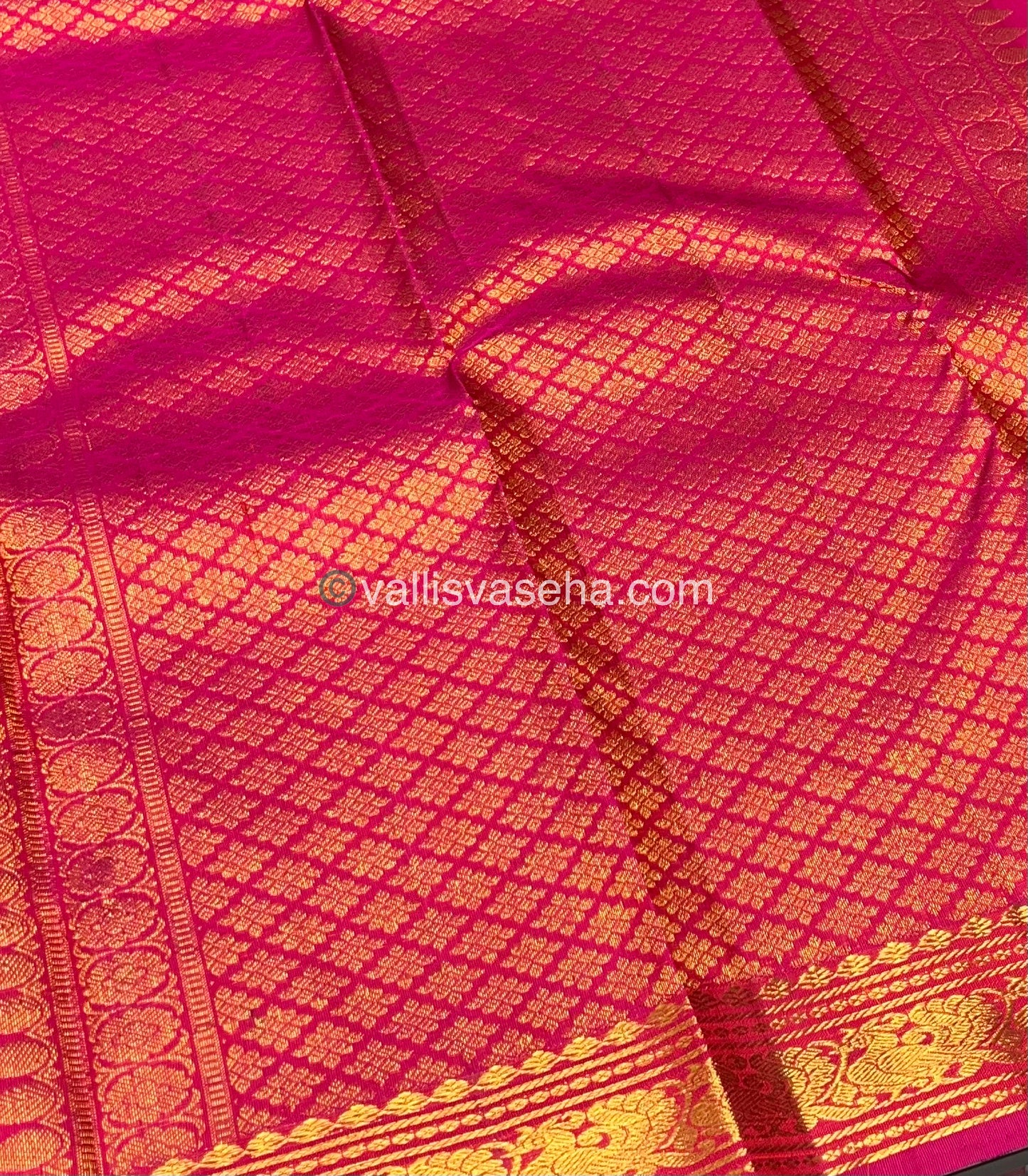Pure Kanchipuram Silk Saree - Orange & Pink Shade  - VVPS022