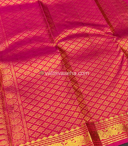 Pure Kanchipuram Silk Saree - Orange & Pink Shade  - VVPS022