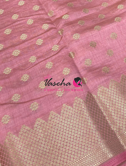 Semi Tussar Silk Saree | Light Peach Shade |VVSTS057