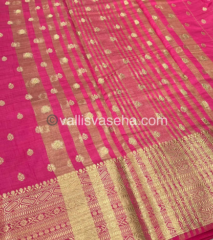 Semi Tussar Silk Saree - Dark Peach Shade - VVSTS008