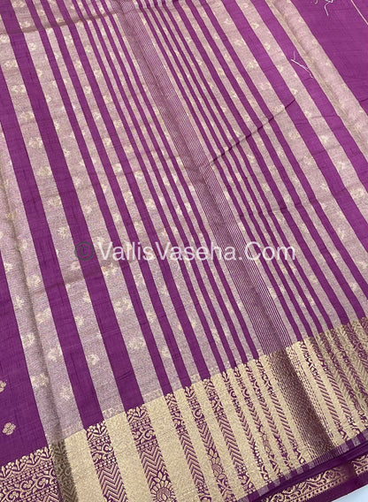 Semi Tussar Silk  -   Wine Shade  - VVSTS015