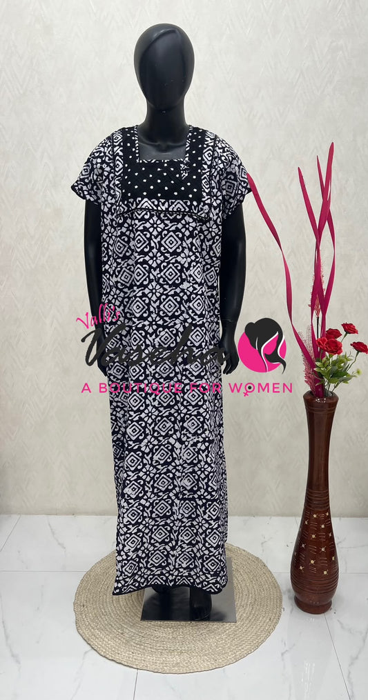 Free Size - Nighties - Batick Print - VVJN001