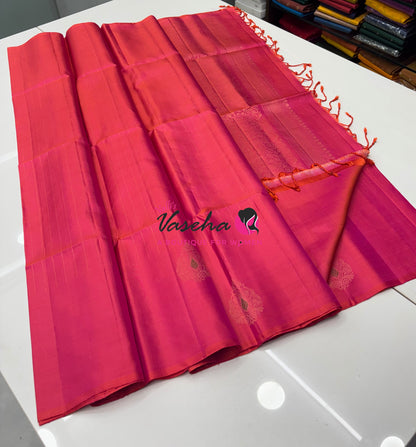Pure Soft Silk Saree  - Peachich Pink Shade - VVPSS113