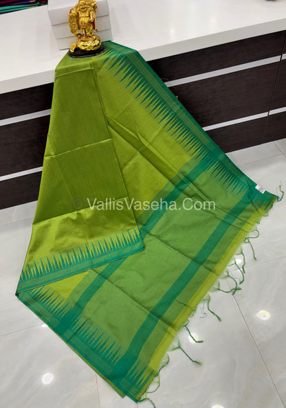 Semi Raw Silk - Green With Green Shade - VVRS007
