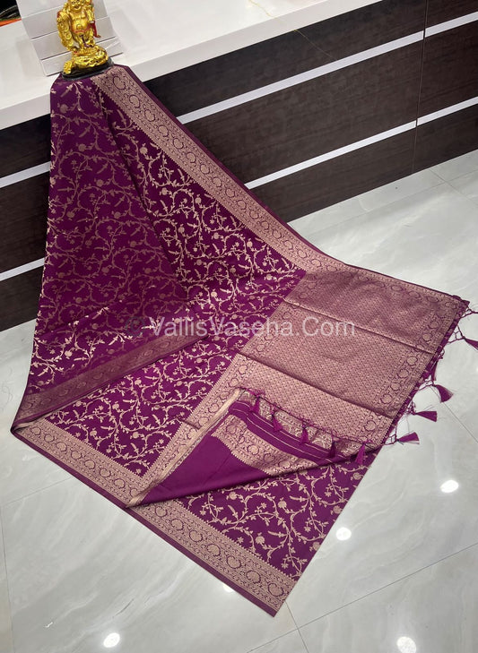 Banarasi - Heritage Silk - Semi Kathan Silk - Wine Shade- VVBHS001