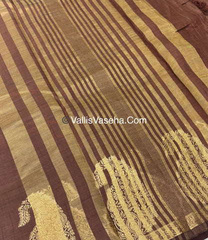 Semi Tussar Silk - Small Mango - Brown  Shade - VVSTS002