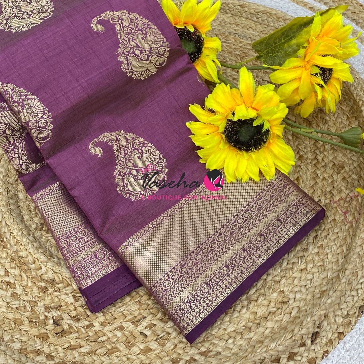 Semi Tussar Silk Saree | Wine Shade |VVSTS055