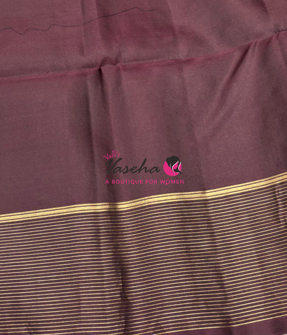 Pure Soft Silk Saree - Green with Brown - VVPSS071