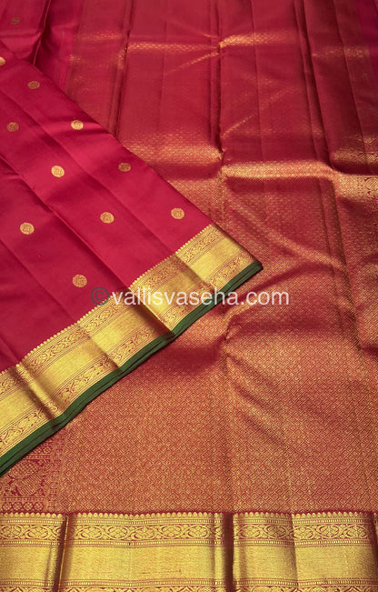 Pure Kanchipuram Silk Saree - Maroonish Red Shade - VVPS010