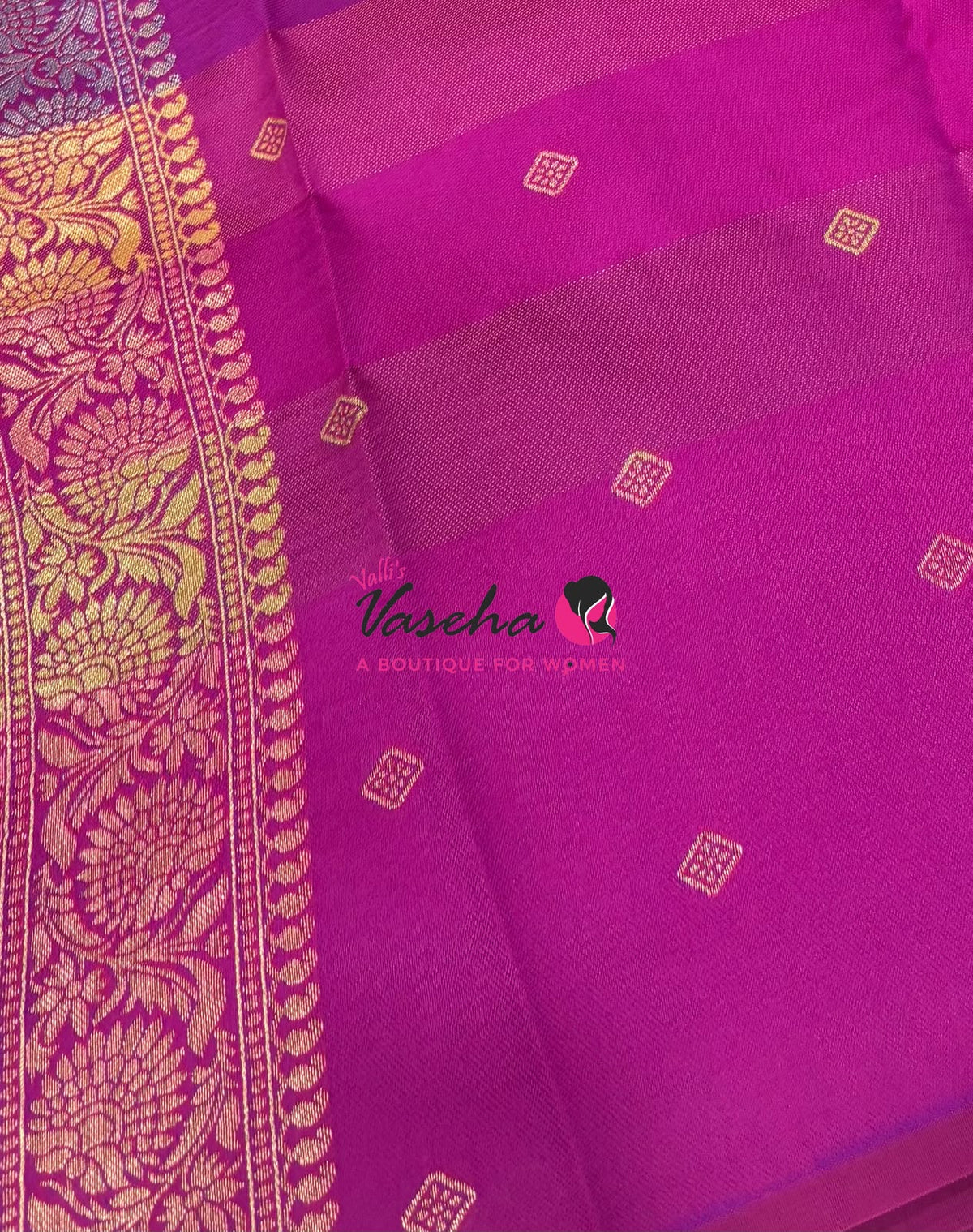 Semi Soft Silk  - Madras Checks Pattern - Purplish Pink Shade - VVSSS042