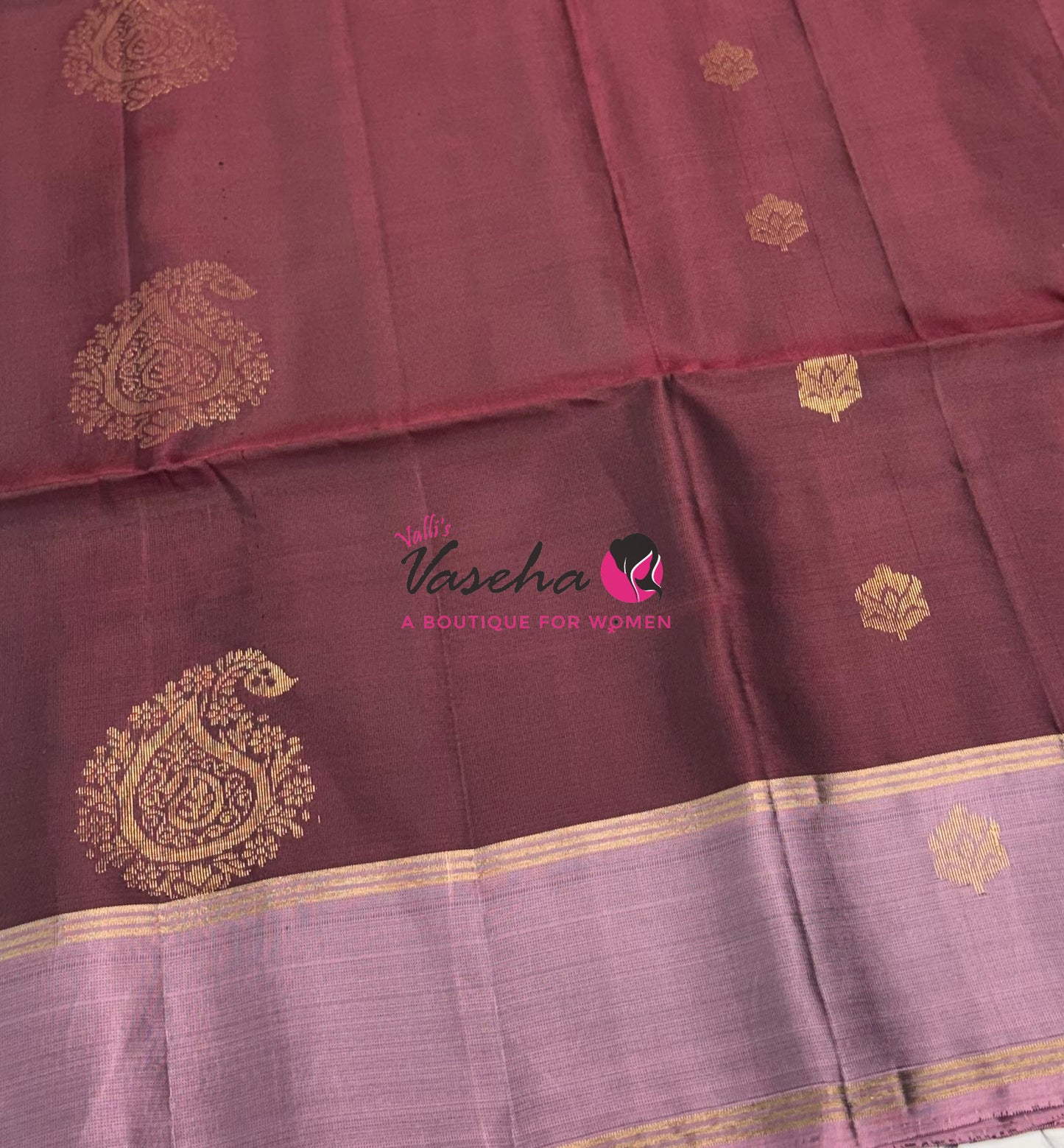 Half Mix - Pure Soft Silk Saree - Maroon With Onion Pink - VVPSS085