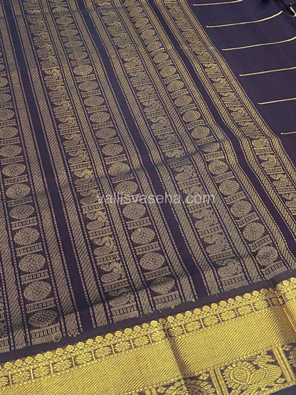 Pure Silk Cotton Saree - Mayil & Chakkaram Design - Red With Maroon & Brown - VVMC001