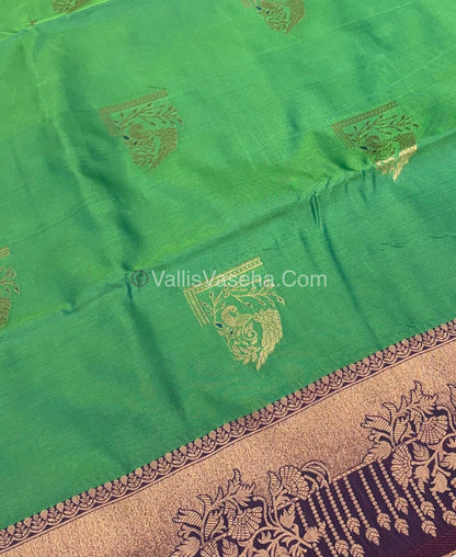 Semi Soft Silk - Green  With Purple Shade -VVSSS030 - 1