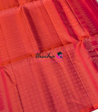 Pure Soft Silk Saree  - Border Less  - Peach Shade - VVPSS102