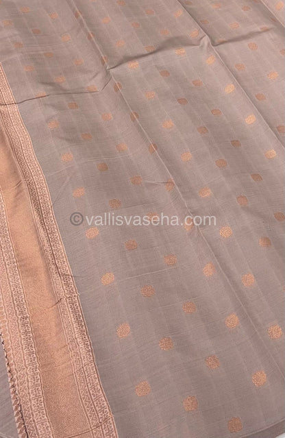 Semi Silk Saree - Kanchi Semi Silk Style - Peacock Border - VVSSS006