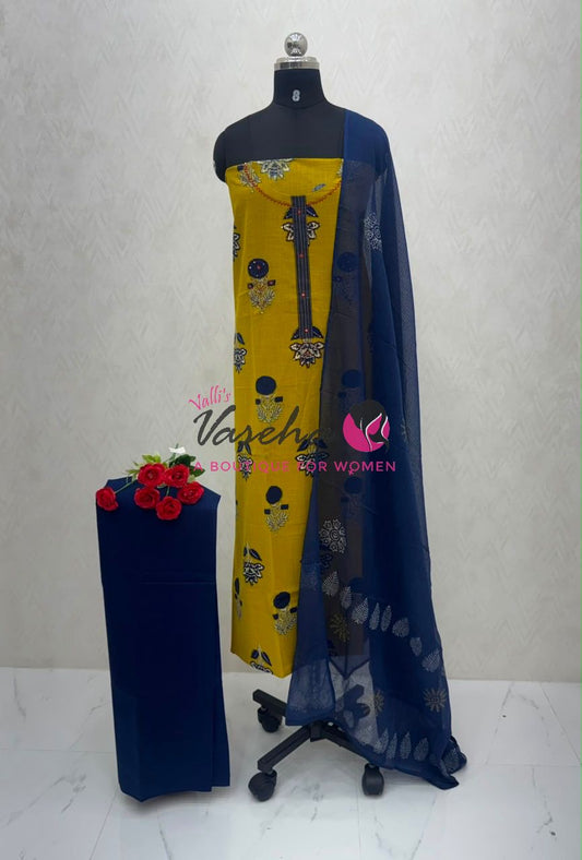 Unstitched Pure Cotton Salwar Material  | VVUSM027