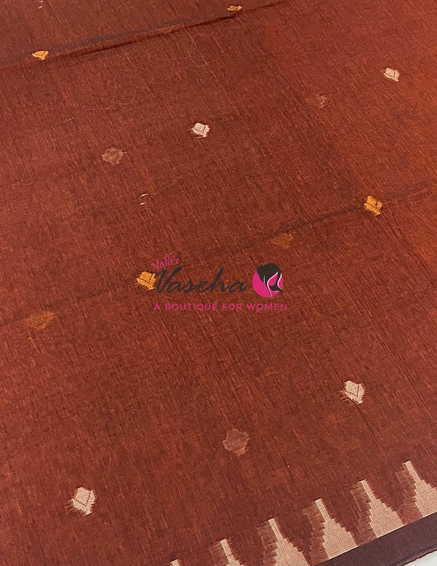 Bengal Kaddhi Cotton Saree | VVBKC001 |Rustic Merun