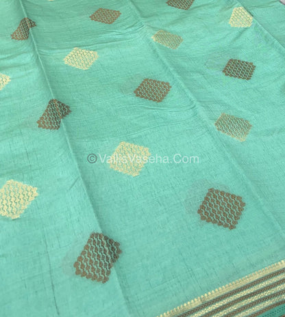Semi Tussar Silk Saree - Pastel Green Shade - VVSTS016