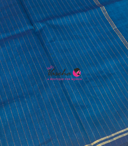 Pure Silk Cotton Sarees - Blue Shade - VVPSC015