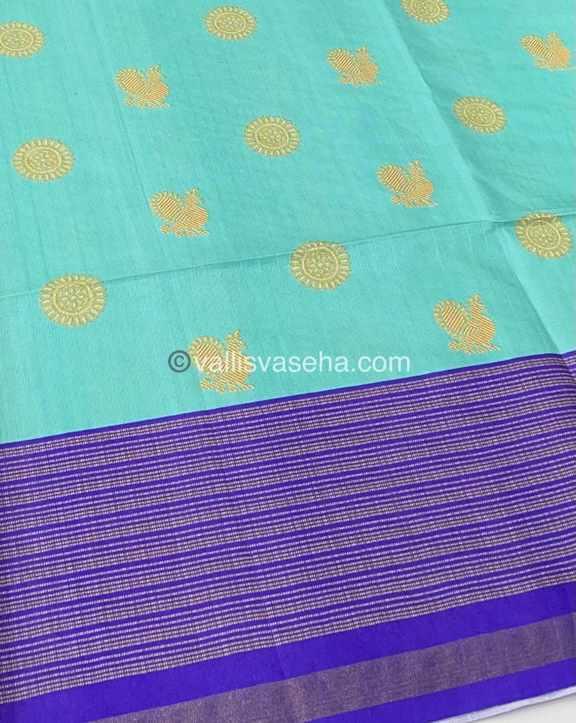 Semi Chappa Silk - Light Blue with Violetish Blue - VVSC003