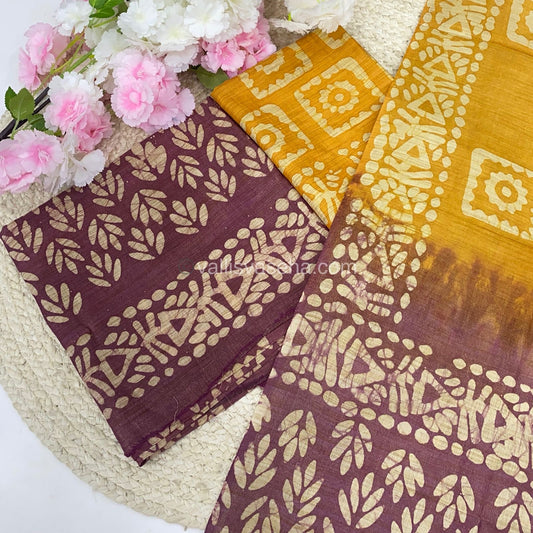 Unstitched Salwar Material- Baswada Batick Printed Silk - VVUSM005