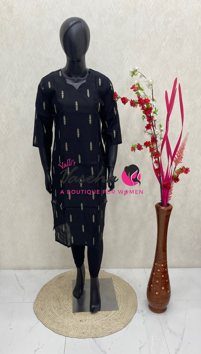 Ready Made - Semi Raw Silk - Kurti - VVRKC006