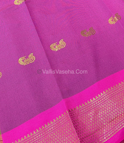 Semi Silk - Green with Pink Combo - VVSS001