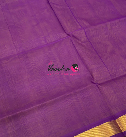 Pure Silk Cotton Sarees - Yellow With Purple - VVPSC003