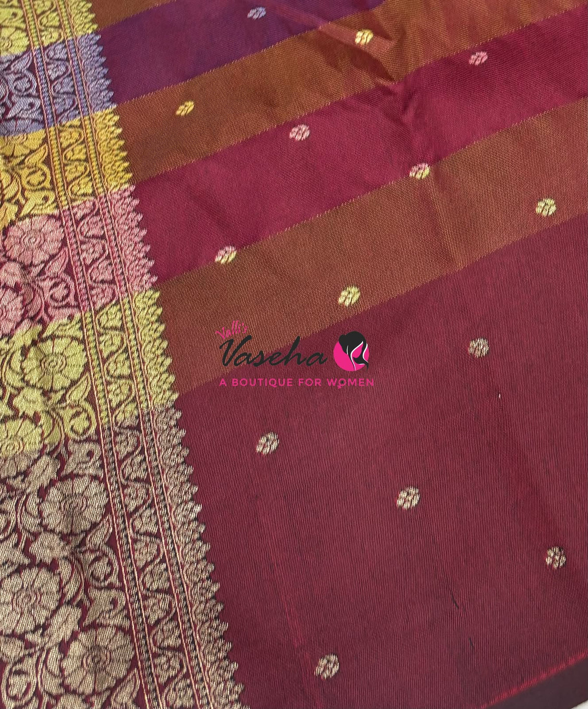 Semi Soft Silk  - Madras Checks Pattern - Maroon Shade  - VVSSS042