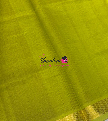Pure Silk Cotton Sarees - Purplish Wine With Green - VVPSC017