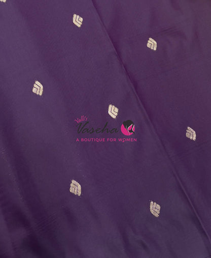 Semi Soft Silk - Mahendi Green With Purple - VVSSS035