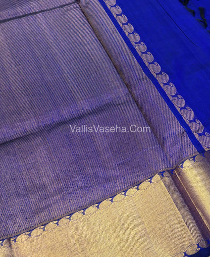 Pure Silk Cotton Saree | Blue Shade |VVPSC011