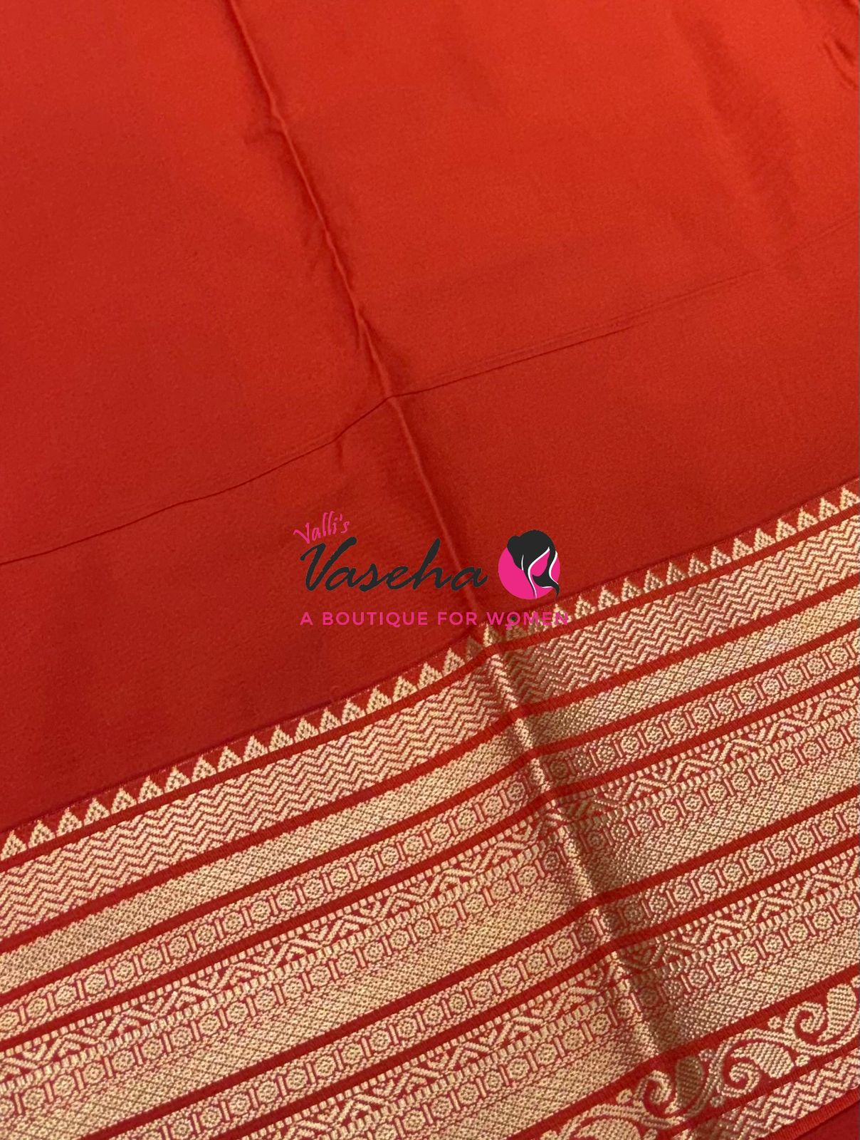 Semi Kanchi Silk  - Maroon & Rust Orange - VVSKS007