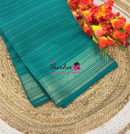 Semi Mysore Crepe Silk  - Ramar Green Shade - VVSMC005