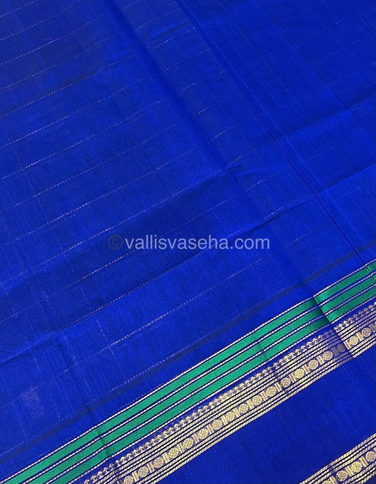 Pure Silk Cotton Saree - Retta Petta Border - Blue Shade - VVPSC001