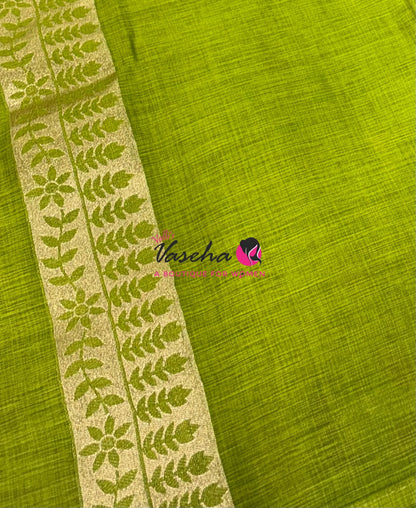 Banarasi - Heritage Meenakari Silk -   Pista Green Shade - VVBHS016