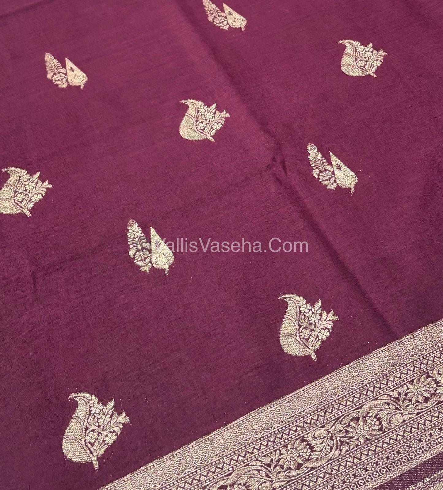 Banarasi - Heritage Silk - Semi Kathan Silk - Wine Shade - VVBHS009