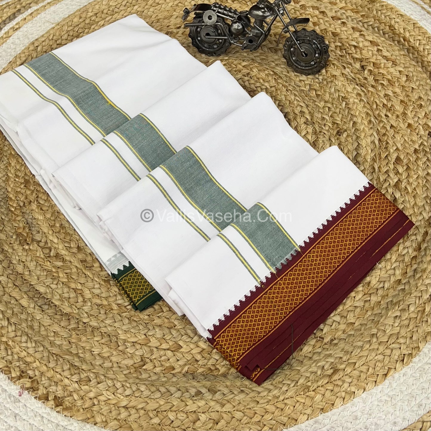 Panjagajam  - White - Ganga Jamuna Border - Double Layer - VVDH001