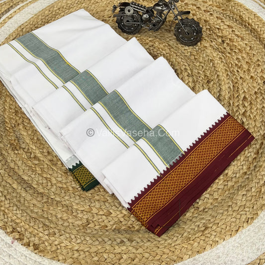 Panjagajam  - White - Ganga Jamuna Border - Double Layer - VVDH001