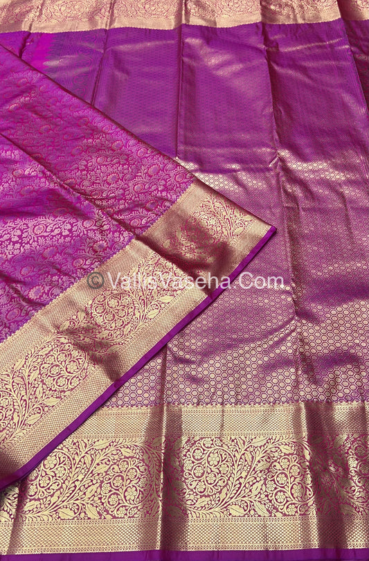 Semi Kanchipuram Silk - Pink shade - Semi Bridal - VVSKS002