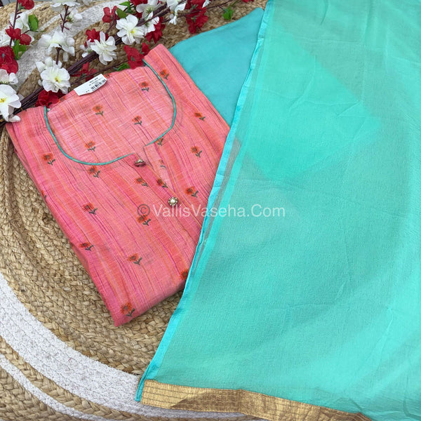 15% less  - Offer Unstitched Material - Mixed Cotton Material - VVDUM004