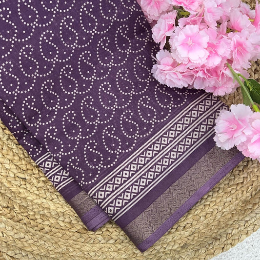 Casual Wear - Fancy Mixed Muslin Cotton - Maavu Purple Shade - VVFMC003