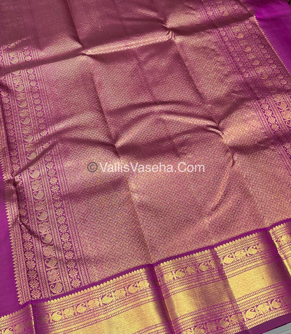 Pure Kanchipuram Silk Saree - Onion Pink & Purplish Pink  Combo - VVPS014